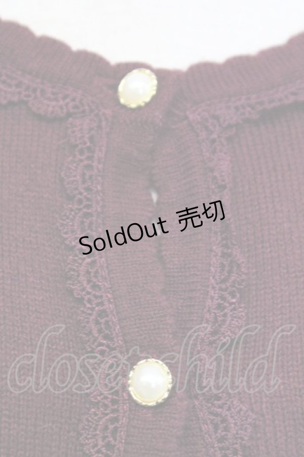 画像6: axes femme / オーナメント刺繍ニットカーディガン  ボルドー T-25-12-31-006-AX-TO-SA-ZT (6)