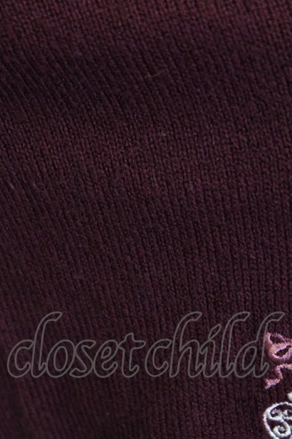 画像7: axes femme / オーナメント刺繍ニットカーディガン  ボルドー T-25-12-31-006-AX-TO-SA-ZT (7)