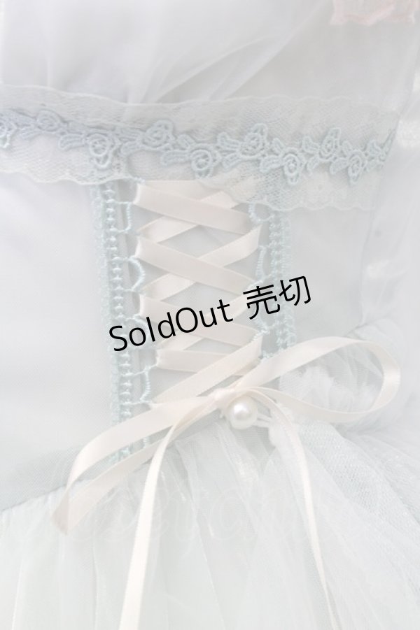 画像5: Mie Ye / 鈴蘭刺繍チュールサイド編み下げジャンパースカート  ミント T-25-12-31-008-0-OP-SA-ZT (5)