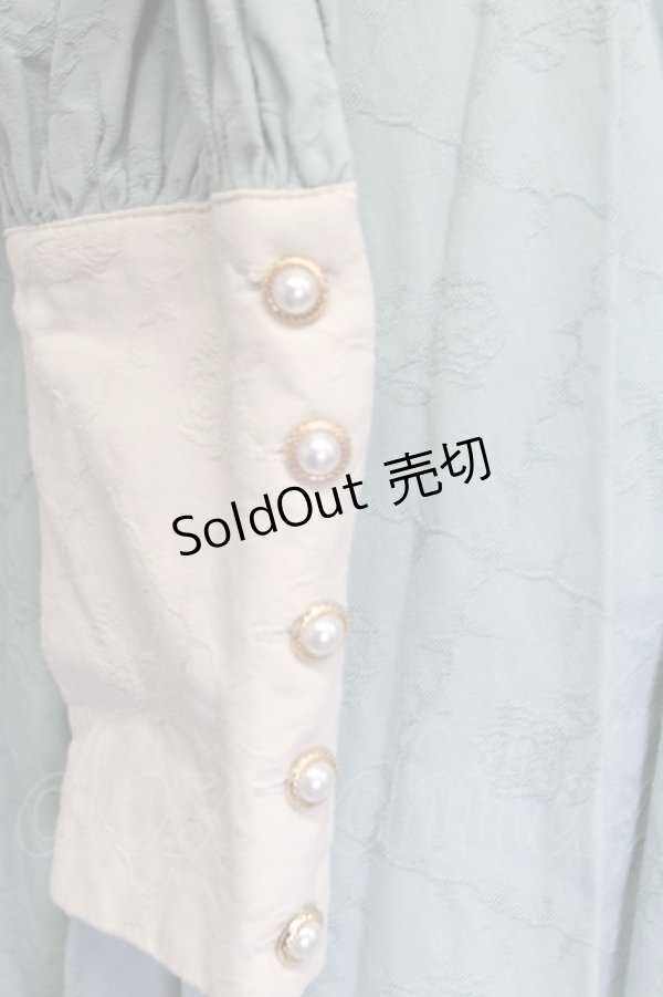 画像5: AURORA BOREALIS / リボンVレース長袖ワンピース M サックスＸアイボリー T-25-12-31-010-0-OP-SA-ZT (5)