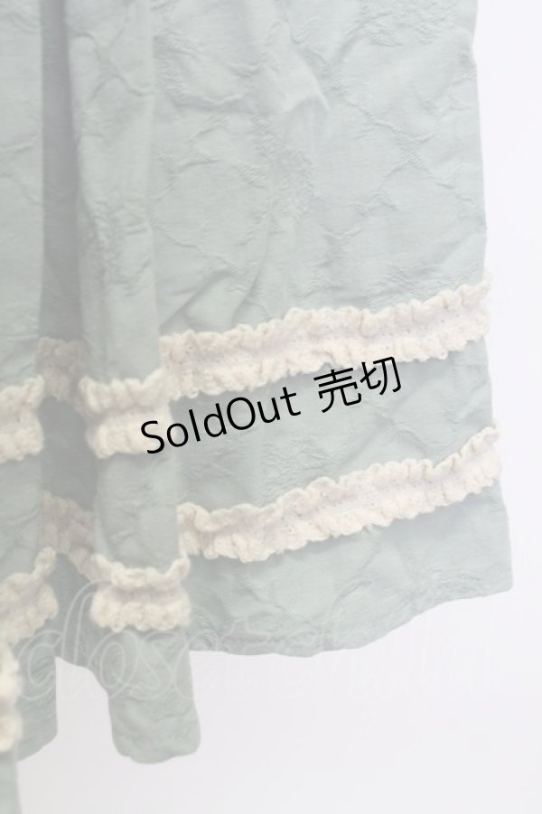 画像7: AURORA BOREALIS / リボンVレース長袖ワンピース M サックスＸアイボリー T-25-12-31-010-0-OP-SA-ZT (7)