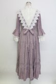 画像2: Avenue Denfer / ハイネックレース薔薇格子刺繍ワンピース S ラベンダーＸ白 T-25-12-31-011-LO-OP-SA-ZT (2)