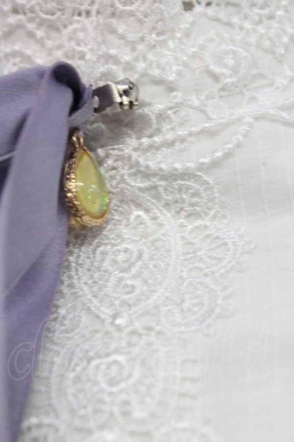 画像7: Avenue Denfer / ハイネックレース薔薇格子刺繍ワンピース S ラベンダーＸ白 T-25-12-31-011-LO-OP-SA-ZT (7)