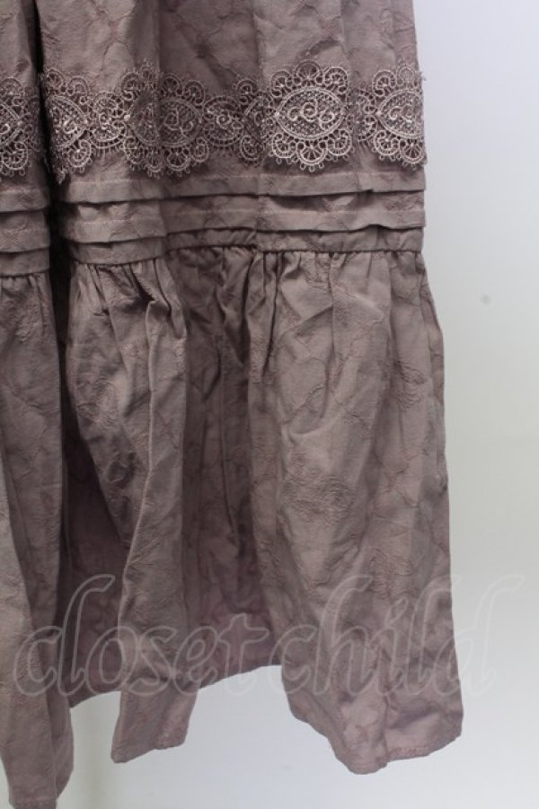 画像9: Avenue Denfer / ハイネックレース薔薇格子刺繍ワンピース S ラベンダーＸ白 T-25-12-31-011-LO-OP-SA-ZT (9)