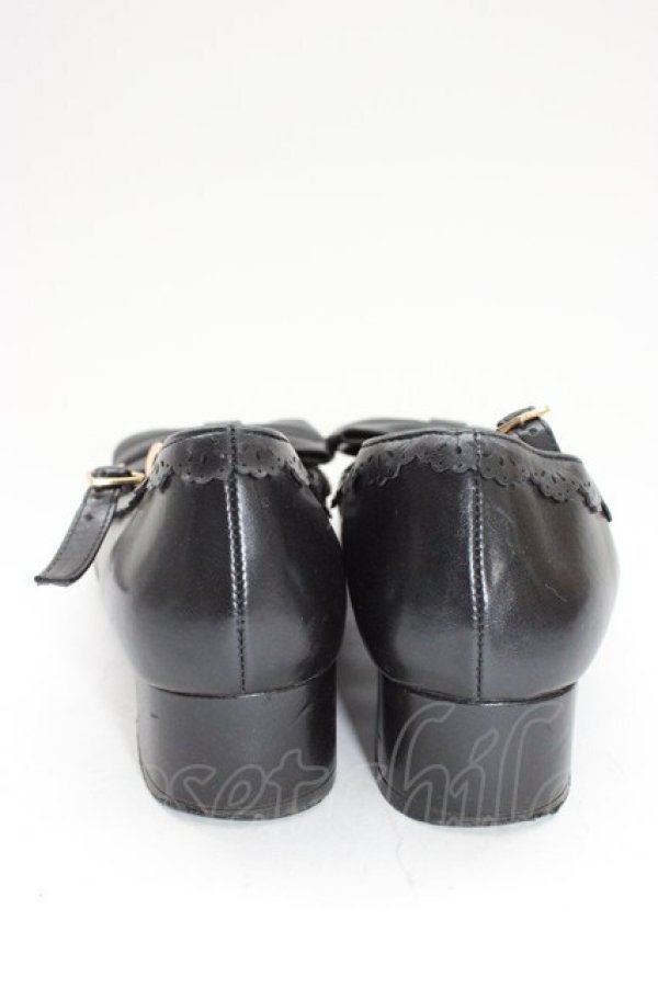 画像2: axes femme kawaii / ローヒールリボンパンプス L 黒 T-26-01-04-030-AX-SH-SA-ZT (2)