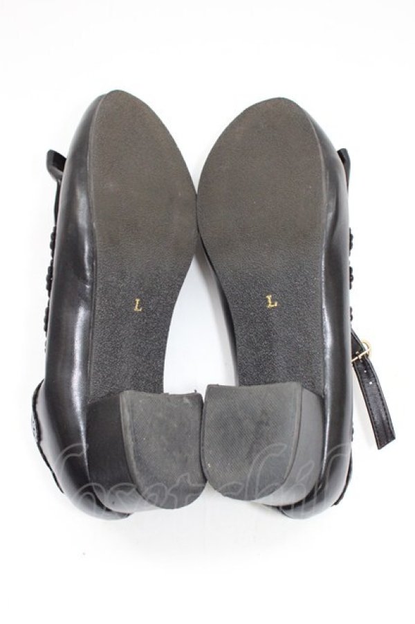 画像4: axes femme kawaii / ローヒールリボンパンプス L 黒 T-26-01-04-030-AX-SH-SA-ZT (4)