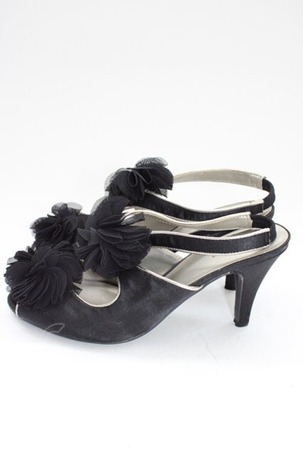 画像3: axes femme / シフォンフラワーパンプス M 黒 T-26-01-04-031-AX-SH-SA-ZT (3)