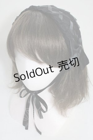 画像: Snowdrop to Saint Maria / 編み上げリボンヘッドドレス  黒 T-26-01-04-011-0-AC-SA-ZT