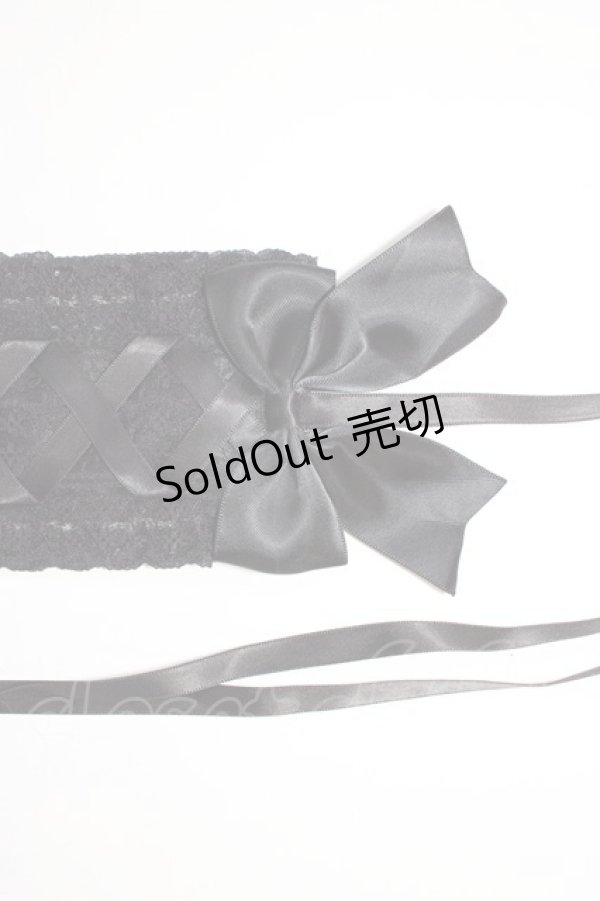 画像3: Snowdrop to Saint Maria / 編み上げリボンヘッドドレス  黒 T-26-01-04-011-0-AC-SA-ZT (3)