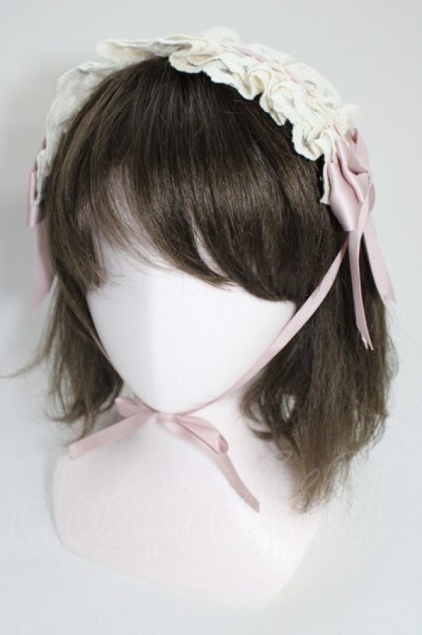 画像1: Snowdrop to Saint Maria / 編み上げリボンレース  ピンクＸアイボリー T-26-01-04-012-0-AC-SA-ZT (1)