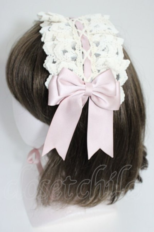 画像2: Snowdrop to Saint Maria / 編み上げリボンレース  ピンクＸアイボリー T-26-01-04-012-0-AC-SA-ZT (2)