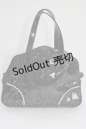 画像: PEACE NOW / ストライプ柄ハンドバッグ  黒ＸグレーＸ黄色 T-26-01-04-002-PU-BG-SA-ZT