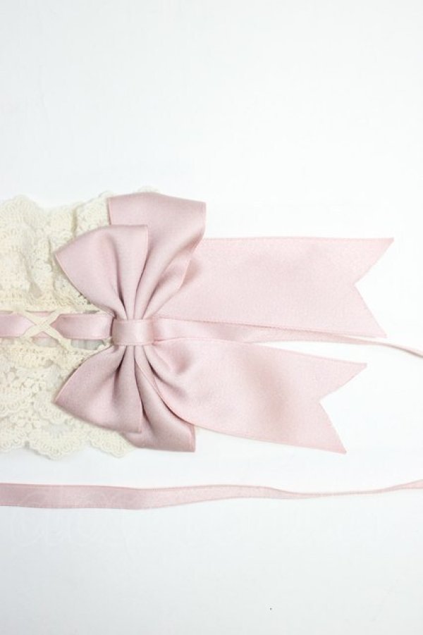 画像3: Snowdrop to Saint Maria / 編み上げリボンレース  ピンクＸアイボリー T-26-01-04-012-0-AC-SA-ZT (3)