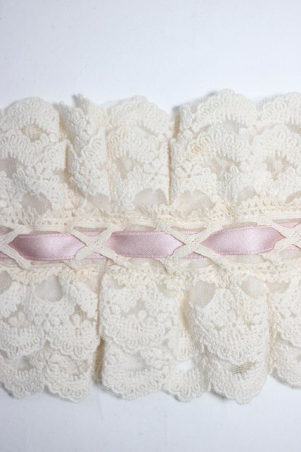画像4: Snowdrop to Saint Maria / 編み上げリボンレース  ピンクＸアイボリー T-26-01-04-012-0-AC-SA-ZT (4)