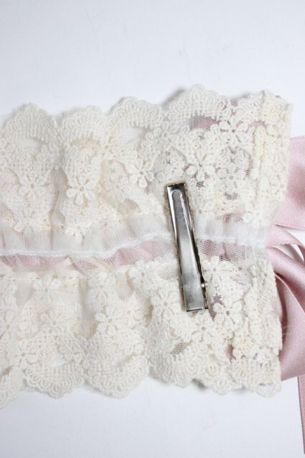 画像5: Snowdrop to Saint Maria / 編み上げリボンレース  ピンクＸアイボリー T-26-01-04-012-0-AC-SA-ZT (5)