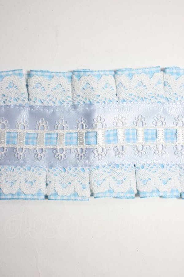 画像4: Snowdrop to Saint Maria / ギンガムチェックリボンヘッドドレス  青Ｘ白 T-26-01-04-013-0-AC-SA-ZT (4)