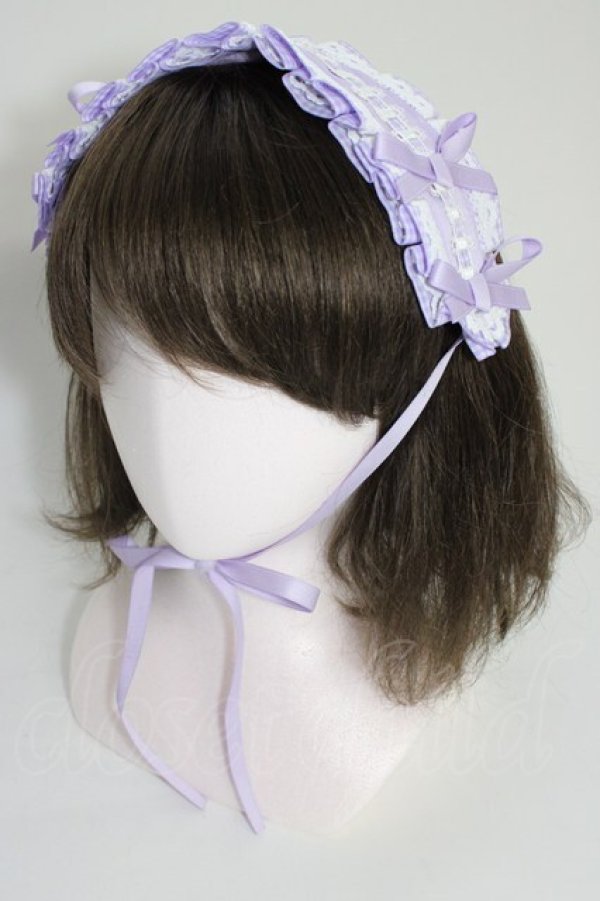 画像1: Snowdrop to Saint Maria / ギンガムチェックリボンヘッドドレス  ラベンダー T-26-01-04-014-0-AC-SA-ZT (1)