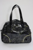 画像2: PEACE NOW / ストライプ柄ハンドバッグ  黒ＸグレーＸ黄色 T-26-01-04-002-PU-BG-SA-ZT (2)