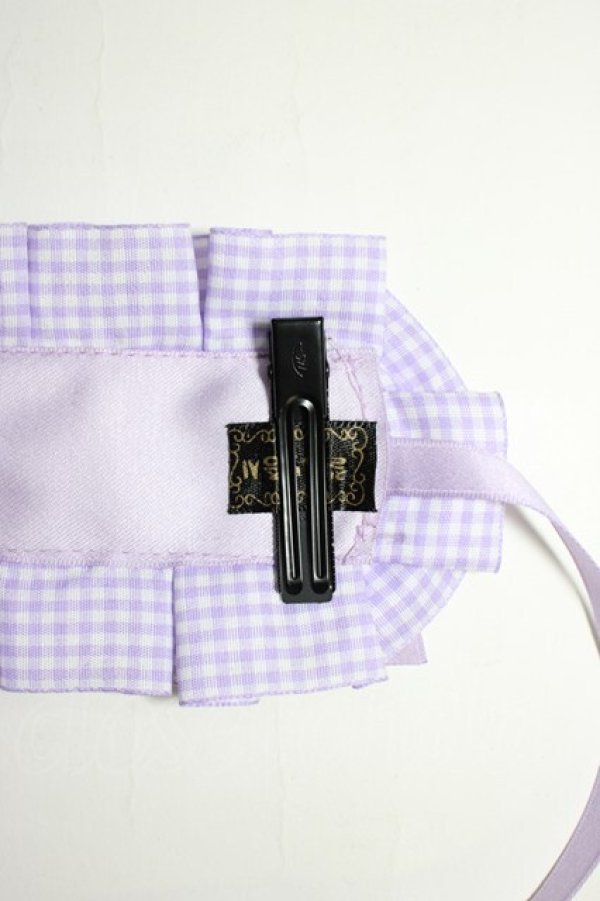 画像5: Snowdrop to Saint Maria / ギンガムチェックリボンヘッドドレス  ラベンダー T-26-01-04-014-0-AC-SA-ZT (5)