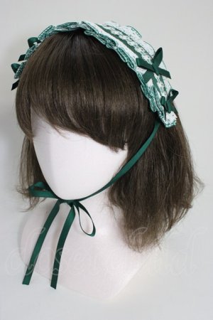 画像: Snowdrop to Saint Maria / ギンガムチェックリボンヘッドドレス  緑Ｘ白 T-26-01-04-015-0-AC-SA-ZT