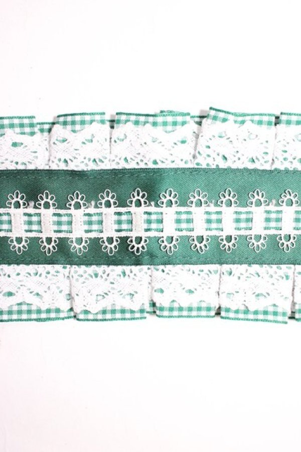 画像4: Snowdrop to Saint Maria / ギンガムチェックリボンヘッドドレス  緑Ｘ白 T-26-01-04-015-0-AC-SA-ZT (4)