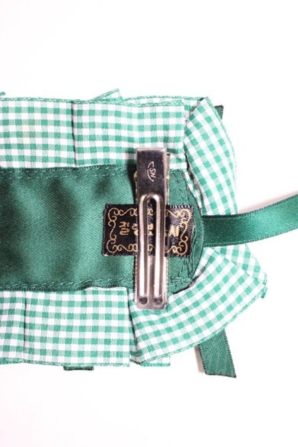 画像5: Snowdrop to Saint Maria / ギンガムチェックリボンヘッドドレス  緑Ｘ白 T-26-01-04-015-0-AC-SA-ZT (5)