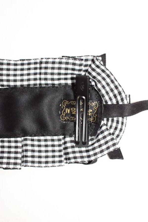 画像5: Snowdrop to Saint Maria / ギンガムチェックリボンヘッドドレス  黒Ｘ白 T-26-01-04-018-0-AC-SA-ZT (5)