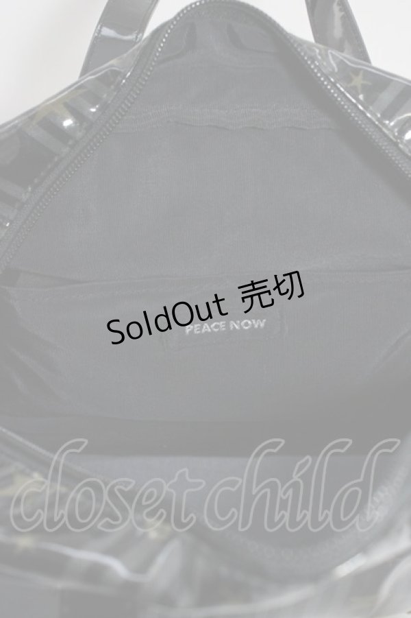 画像5: PEACE NOW / ストライプ柄ハンドバッグ  黒ＸグレーＸ黄色 T-26-01-04-002-PU-BG-SA-ZT (5)