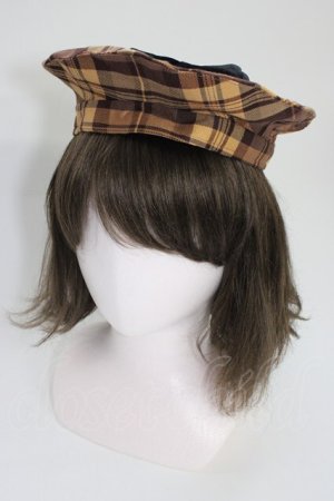 画像: axes femme Kawaii / タータンチェックベレー帽  ブラウンチェック T-26-01-04-021-AX-AC-SA-ZT