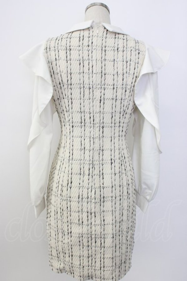 画像2: An MILLE / ツイード袖切り替えワンピース  ベージュ T-26-01-08-004-EL-OP-SA-ZT (2)