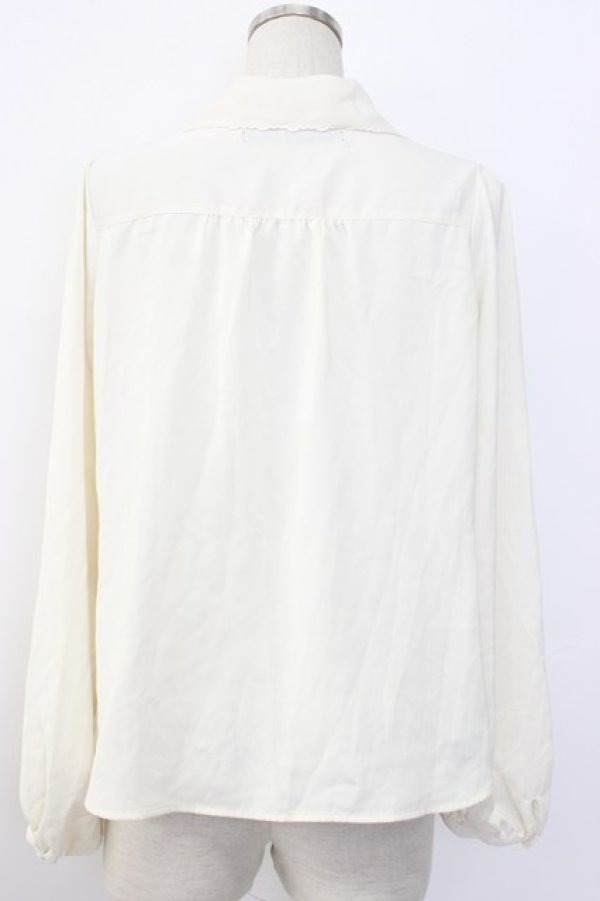 画像2: an another angelus / ローズ絵画タッチ刺繍衿ブラウス  オフホワイト×ブルー T-26-01-08-001-CA-BL-SA-ZT (2)