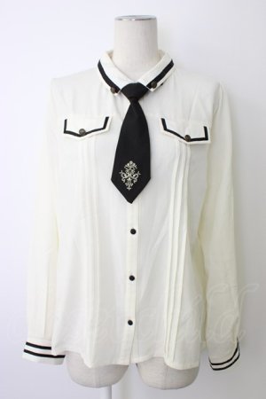 画像: axes femme / ミリタリー風ブラウス L ホワイト T-26-01-09-001-AX-BL-SA-ZT