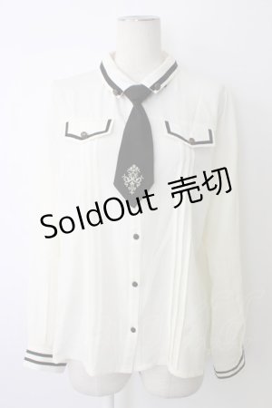 画像: axes femme / ミリタリー風ブラウス L ホワイト T-26-01-09-001-AX-BL-SA-ZT567