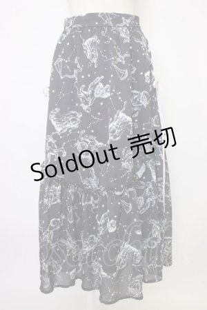画像: axes femme NOSTALGIE / 星座柄スカート M ブラック T-26-01-09-025-AX-SK-SA-ZT568