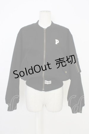 画像: PINK HOUSE / ロゴブルゾン  黒Ｘ白 T-26-01-09-029-LO-JA-SA-ZTC020