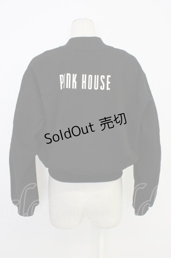 画像2: PINK HOUSE / ロゴブルゾン  黒Ｘ白 T-26-01-09-029-LO-JA-SA-ZTC020 (2)
