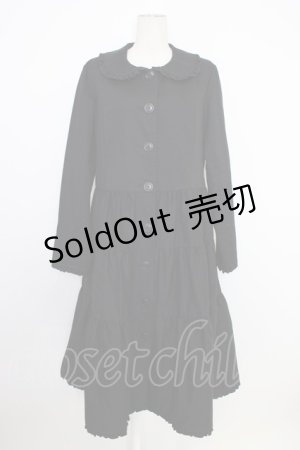 画像: PINK HOUSE / 襟付きロングティアードコート  黒 T-26-01-09-030-LO-CO-SA-ZT