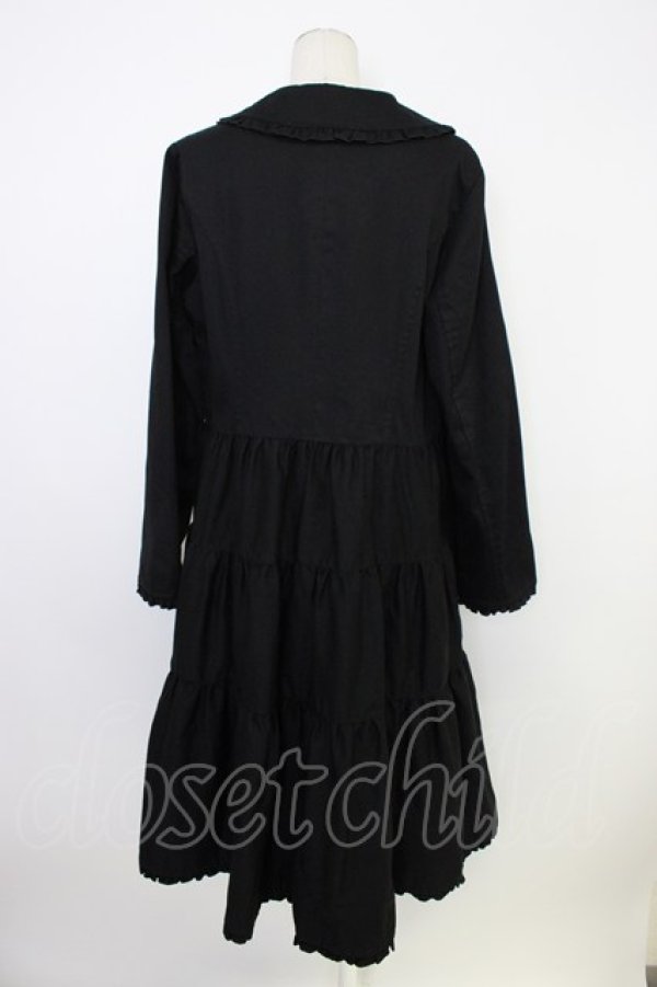 画像2: PINK HOUSE / 襟付きロングティアードコート  黒 T-26-01-09-030-LO-CO-SA-ZT (2)