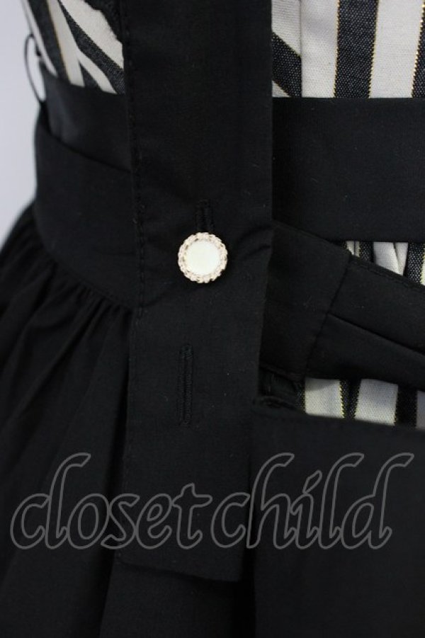 画像3: 仲夏物語 / 薔薇スペード刺繍ストライプワンピースセット S アイボリーＸ黒 T-26-01-09-031-EL-OP-SA-ZT (3)