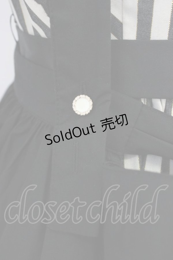 画像3: 仲夏物語 / 薔薇スペード刺繍ストライプワンピースセット S アイボリーＸ黒 T-26-01-09-031-EL-OP-SA-ZT (3)