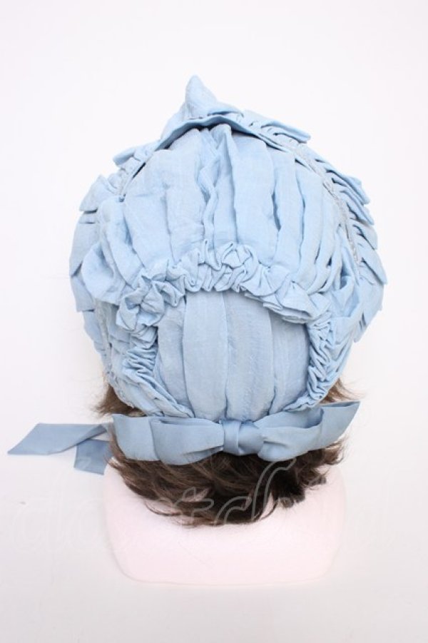 画像4: ZJ STORY / リボンフラワーレースボンネット  サックス T-26-01-09-032-0-AC-SA-ZT (4)