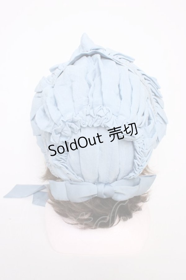 画像4: ZJ STORY / リボンフラワーレースボンネット  サックス T-26-01-09-032-0-AC-SA-ZT433 (4)