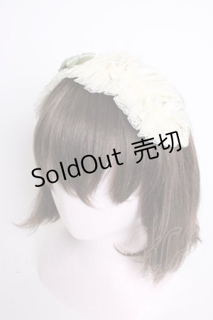 画像: Mademoiselle Pearl（海外ロリータブランド） / 鈴蘭リボンヘッドドレス  アイボリーＸグリーン T-26-01-09-035-0-AC-SA-ZT434F005
