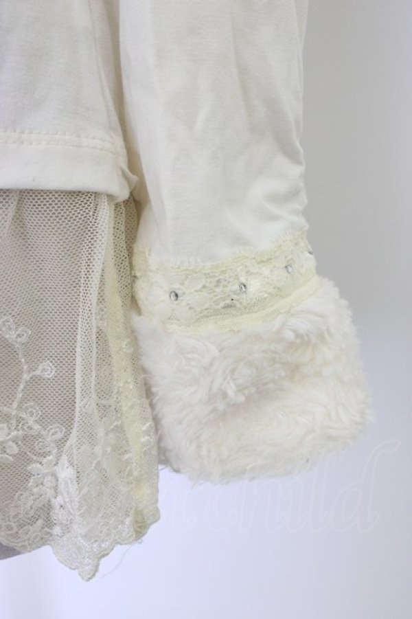 画像3: axes femme / ハイネック裾レースプルオーバー  アイボリー T-26-01-09-004-AX-TO-SA-ZT (3)