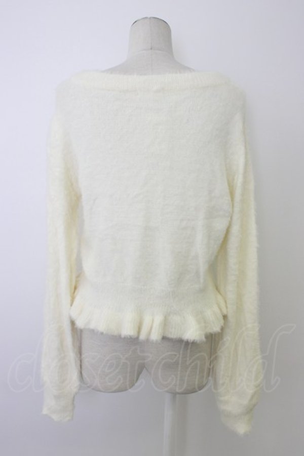 画像2: axes femme / ローズ刺繍フェザーニット  ホワイト T-26-01-09-005-AX-TO-SA-ZT (2)