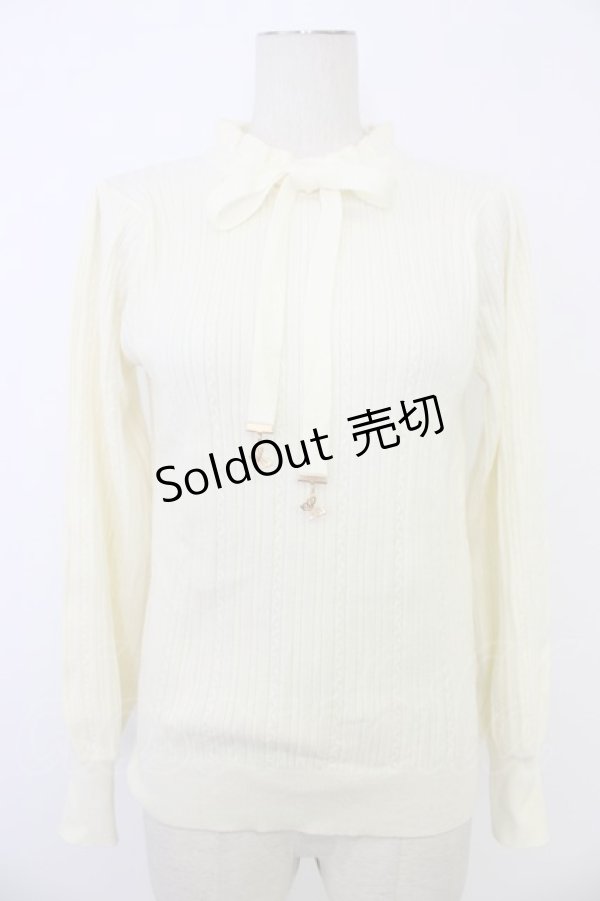 画像1: axes femme / 機能付きチャームリボンニット  キナリ T-26-01-09-006-AX-TO-SA-ZT (1)