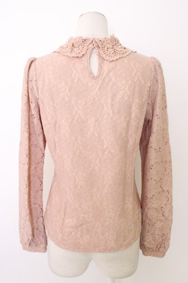 画像2: axes femme / レースパールブラウス  ピンク T-26-01-09-011-AX-BL-SA-ZT (2)