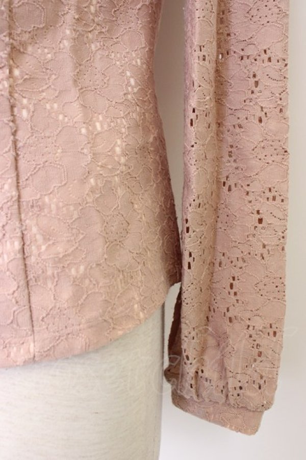 画像4: axes femme / レースパールブラウス  ピンク T-26-01-09-011-AX-BL-SA-ZT (4)