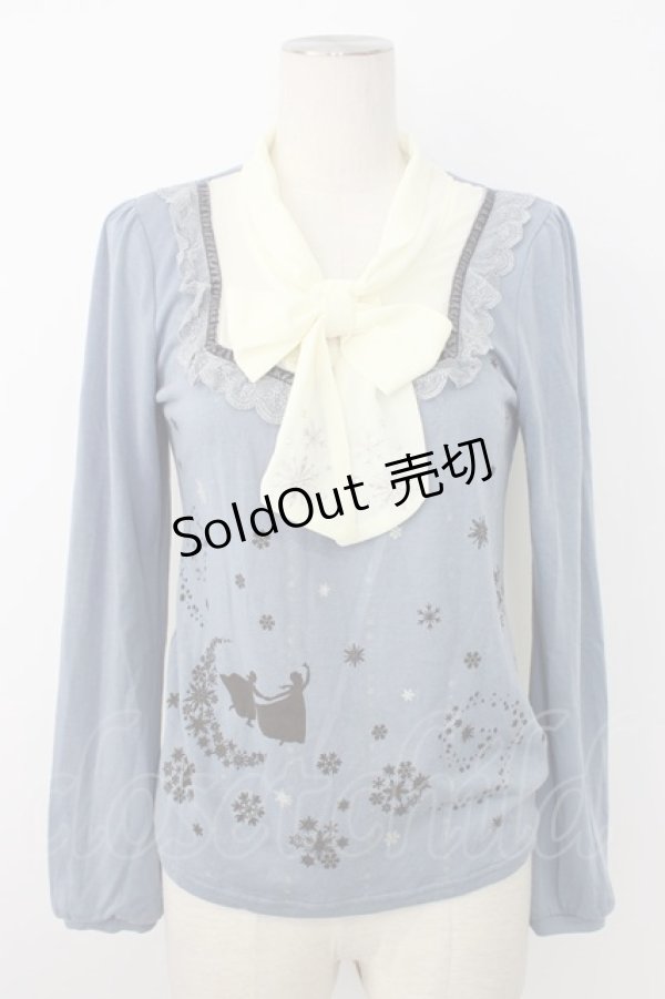 画像1: axes femme / アナと雪の女王コラボトップス  サックス T-26-01-09-012-AX-TO-SA-ZT (1)