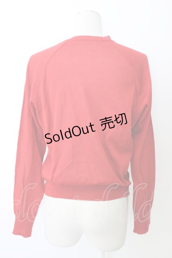 画像2: Jane Marple Dans Le Salon / リボンタイ付きカーディガン M レッド T-26-01-09-013-JM-TO-SA-ZT (2)